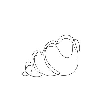 recommend clip art: Sea shell continuous line drawing, single line on a white background, isolated vector illustration, tattoo, print and logo design.
