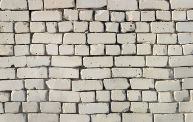 Old white brick wall background