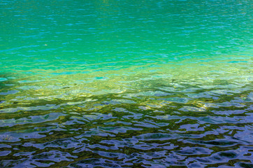 Clear water of Plitvice Lakes