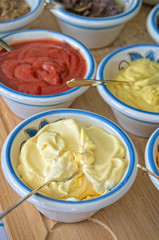 Sauce assortment on the table