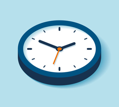 3d Clock icon in flat style, timer on blue background. Business watch. Vector design element for you projectclock-new-newest-02