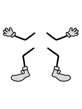 beine arme hände füße schuhe handschuhe comic cartoon ohne körper gliedmaßen clipart cool