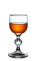   crystal glass with brandy