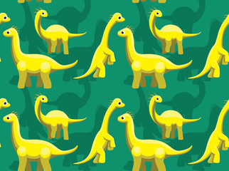 Dinosaur Cute Sonorasaurus Cartoon Background Seamless Wallpaper
