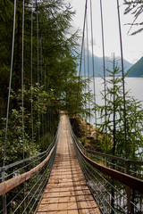 Fototapeta premium Bridge over the lake Vernago