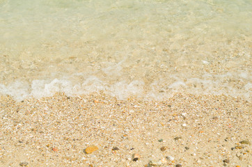 Sea wave and the beach sand 