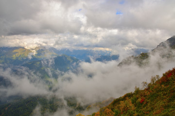 Autumn in the mountains of the Caucasus.