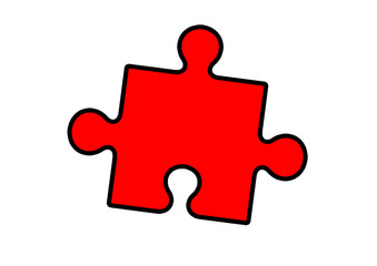 gz408 GrafikZeichnung - english - red puzzle icon - problem solved / solution: simple template - A3 A4 - poster xxl g8437