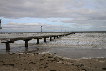 Ostsee Bilck auf die Seebrücke Timmendorf