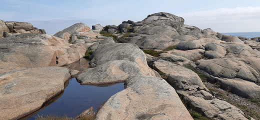 Magestic view  of The End of the Earth on Tjome in Norway. Verdens Ende (World's End) is composed of various islets and rocks and is a popular recreational area with fantastic panoramic views.