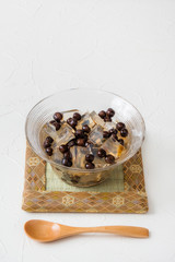 まめかん　Cold Japanese sweet red peas agar