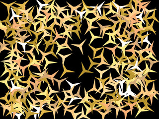 Chaotic stars on black background.