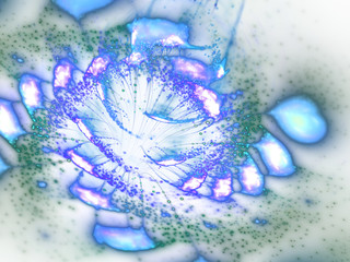 Light blue fractal flower, digital artwork for creative graphic design