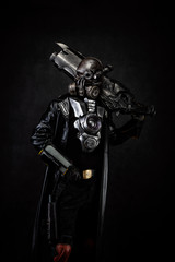 Naklejka premium Post apocalyptic cyborg warrior 