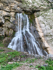 Fototapeta na wymiar Gega waterfall and river in Abkhazia