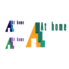 letter a logo flat design with house template