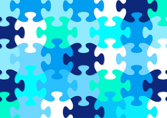Abstract background from bright puzzle pieces. The composition is a complete puzzle.