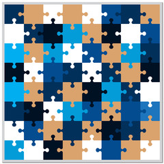 Abstract background from bright puzzle pieces. The composition is a complete puzzle.