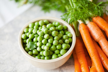 Fresh Peas and Carrots
