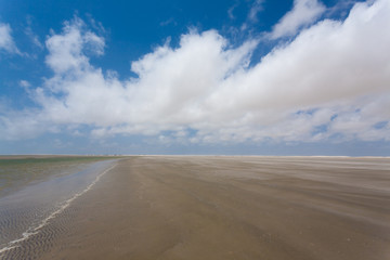 White sand dunes panorama from Lencois Maranhenses National Park, Brazil.