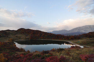 landscape with lake and mountains