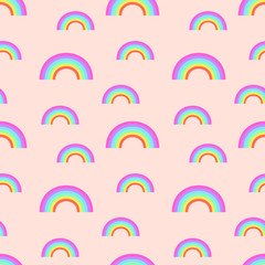 Seamless pattern with rainbow