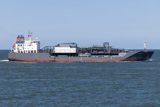 MAASVLAKTE, THE NETHERLANDS - JULY 1, 2019: LPG carrier ZITA SCHULTE inbound Rotterdam