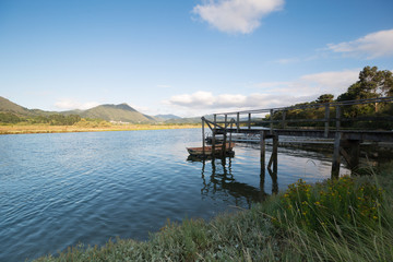 Urdaibai pier, in Basque country