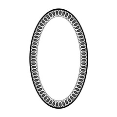 Frame oval with square in oval. Fashion graphic background. Modern stylish abstract texture. Monochrome template for prints, label, banner, photo, border. Design element. Vector illustration.