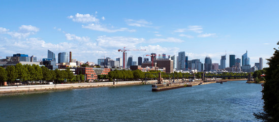 Fototapeta premium Architecture of buildings in a business district in Paris, France