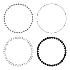 Wreath, circle frame. Decoration for greeting card, scrapbooking and design. Illustration isolated on white background.