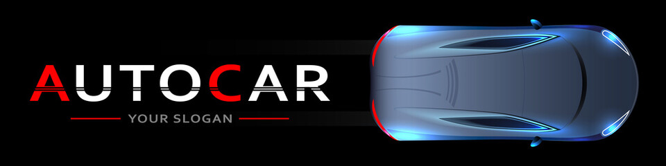 Obraz na płótnie Canvas Car Logo. High Speed Sport Car - Futuristic Concept. Smart car. Vector illustration