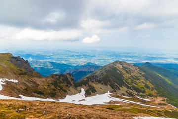 View from the top of Kasprowy Wierch mount. Tatry, Poland.