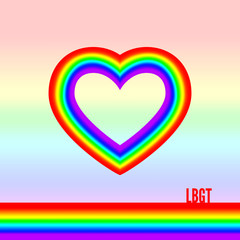 LGBT Pride Month. Lesbian Gay Bisexual Transgender. Rainbow love concept.  LGBT flag. Human rights and tolerance. Vector ilustration