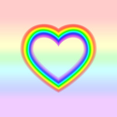 LGBT flag in heart shape. Lesbian Gay Bisexual Transgender. Rainbow love concept. Human rights and tolerance. Vector ilustration