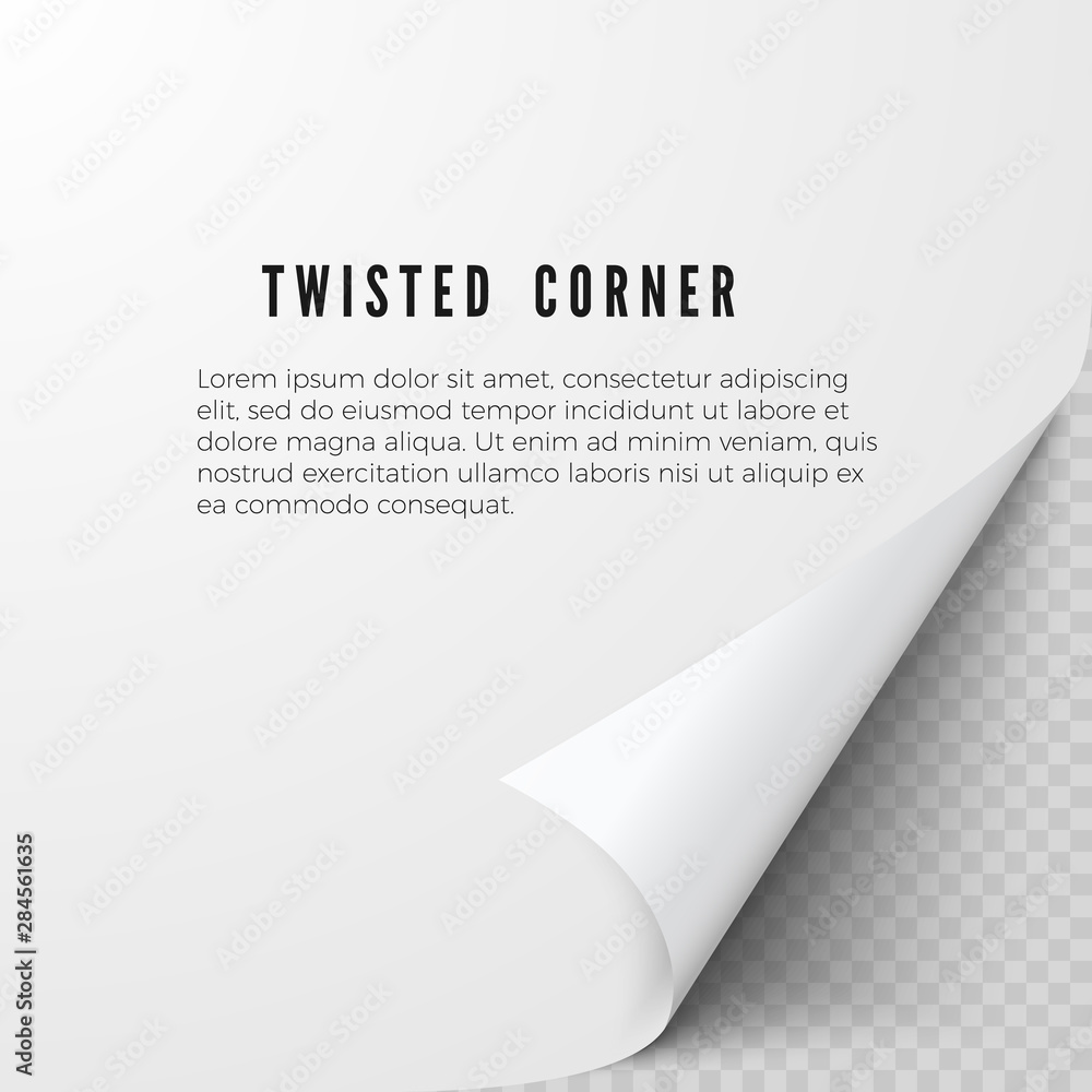 Aufkleber realistic paper sheet with folded corner. paper sheet with shadows on transparent background. vector