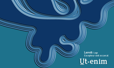 Abstract paper cut 3d layered topographic background.