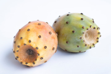 Orange opuntia isolated on white background. Clipping Path. Full depth of field.
