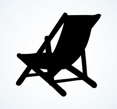 recommend clip art: Beach chair. Vector freehand drawing