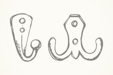 Wall hook. Vector drawing