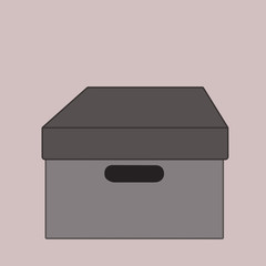 Illustration. Box with a lid. Box with handle