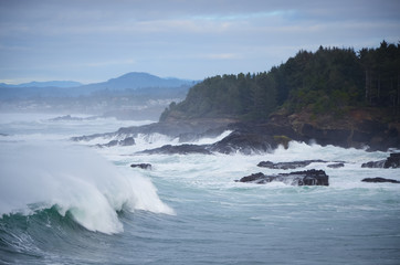 Crashing Waves on the Oregon Coast