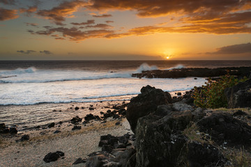 coucher de soleil sur l'océan