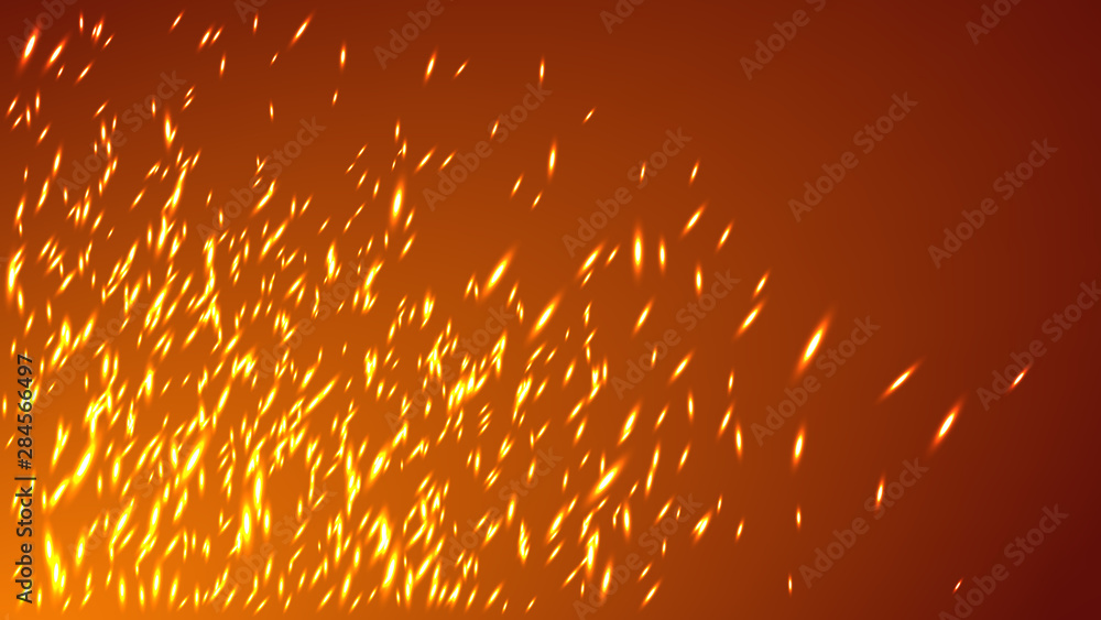 Aufkleber fire flying sparks. vector dust particles. abstract background of particles.