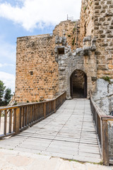 Fototapeta na wymiar Ajloun Castle (Qalʻat ar-Rabad), is a 12th-century Muslim castle situated in northwestern Jordan. It was built by the Ayyubids in the 12th century and enlarged by the Mamluks in the 13th.