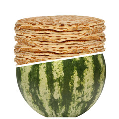 Food in front of a white background