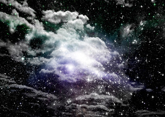 galaxy in a free space. 3D rendering
