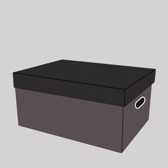 Illustration. Box with a lid. Box with handle