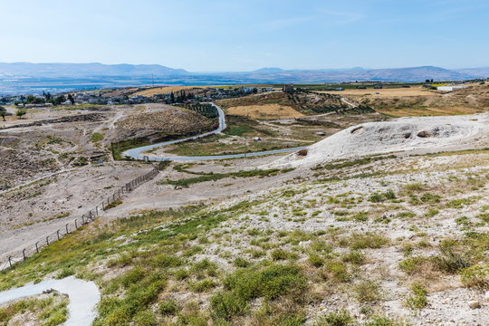 Top view of the mountain valley near Pella (Tabaqat Fahl), Jordan