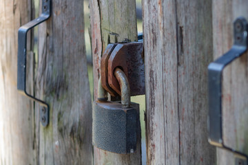 old padlock on a door